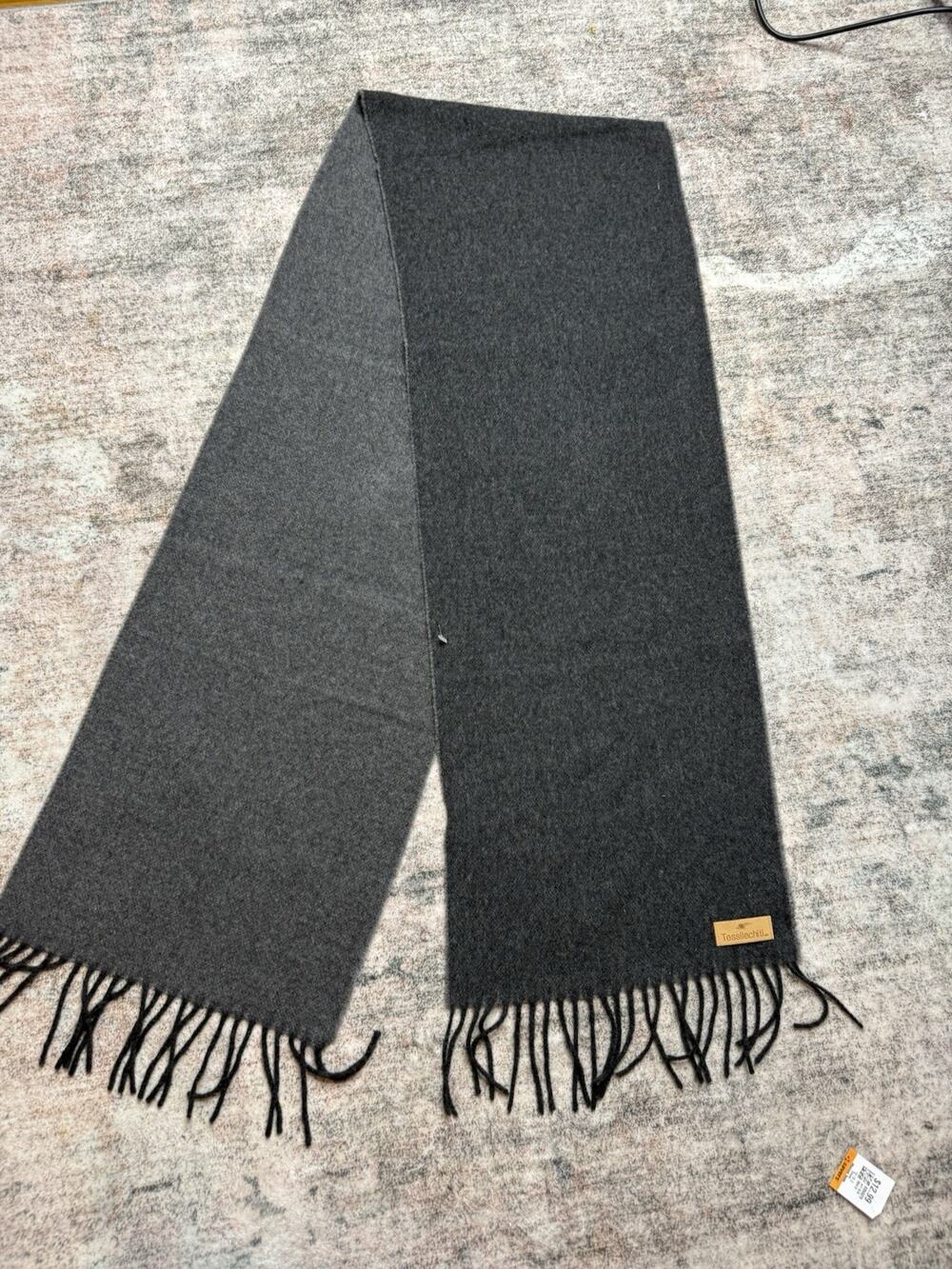 TESSILECHITI Made In Italy Cashmere/Wool Scarf Grey NWoT New Preppy Very Soft
